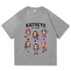 Korean Girls Band KATSEYE Print T-shirt Cotton Short Sleeve Loose Female Tshirts Unisex Streetwear Casual Women Men T Shirt Tees