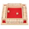 Wooden Shut the Box Dice Game 4 Sided 10 Numbers Board Tabletop Pub Game for Kids Adults