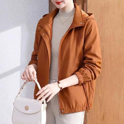 Women's Plus Size Hooded Zipper Cardigan Windbreaker