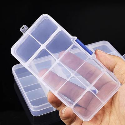 Boîte de Rangement pour Outils de Pêche Organisateur d'Appâts et de Leurres avec 10 Compartiments Grande Capacité Résistant aux Chocs Étui de Rangement Transparent