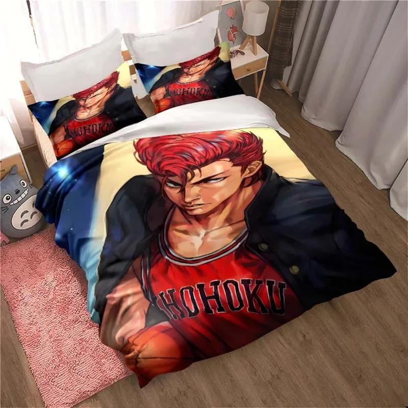 Slam Dunk Cartoon Printed Bedding Sets Exquisite Bed Supplies Set Duvet Cover Bed Comforter Set Bedding Set Luxury Birthday Gift