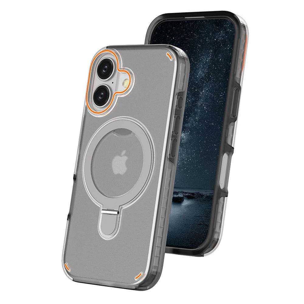 For iPhone 17 Magnetic Case with Kickstand TPU+PC Shockproof Phone Cover