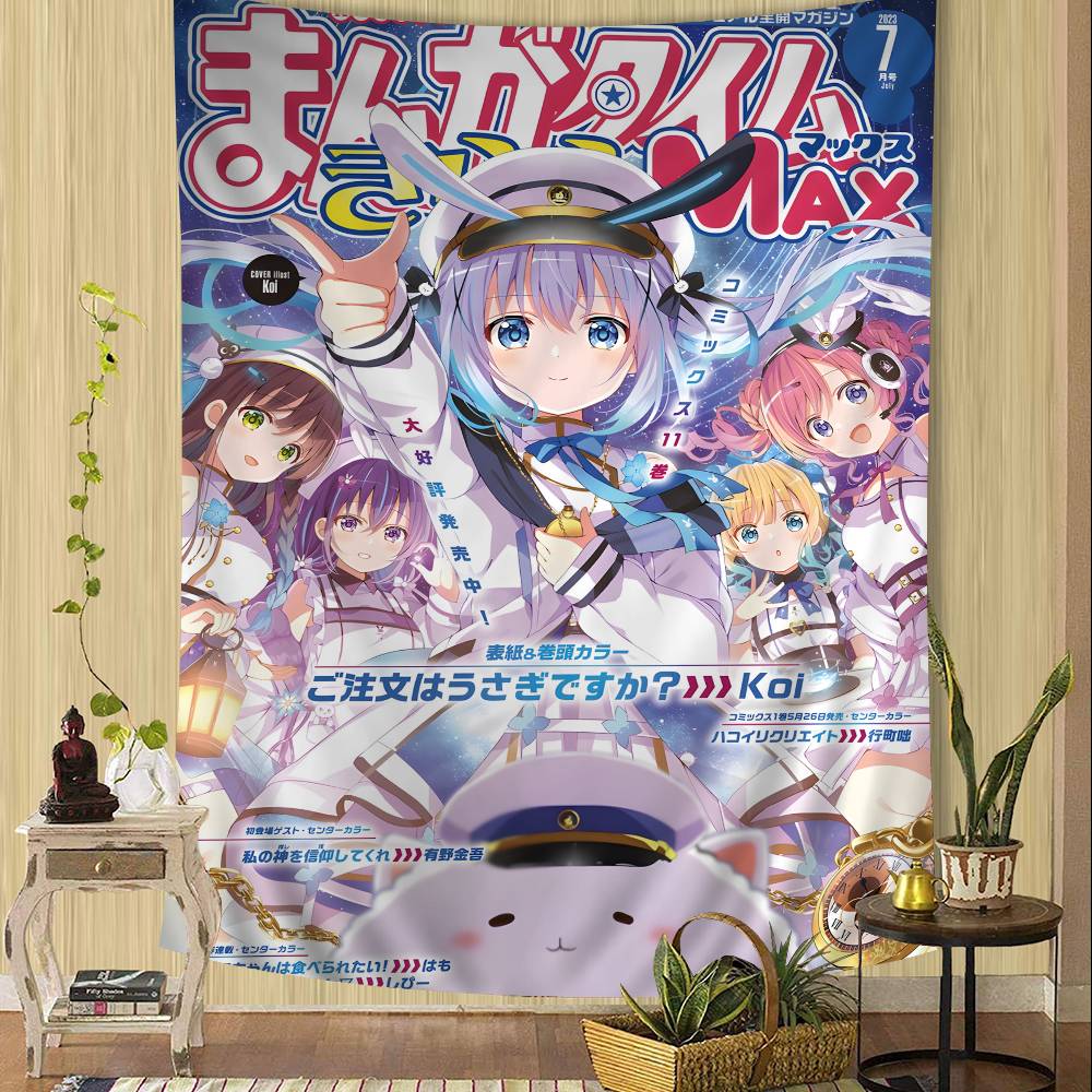Is The Order A Rabbit Anime Hippie Wall Hanging Tapestries For Living Room Home Dorm Decor Kawaii Room Decor