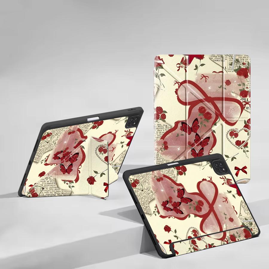 Rose Bow Tablet Case For iPad Air 4 5 M3 M2 1 2 M4 11inch Pro 2025 Mini 6 7 Pro 11th 10th 9th 8th 7th 12.9inch Holder Cover