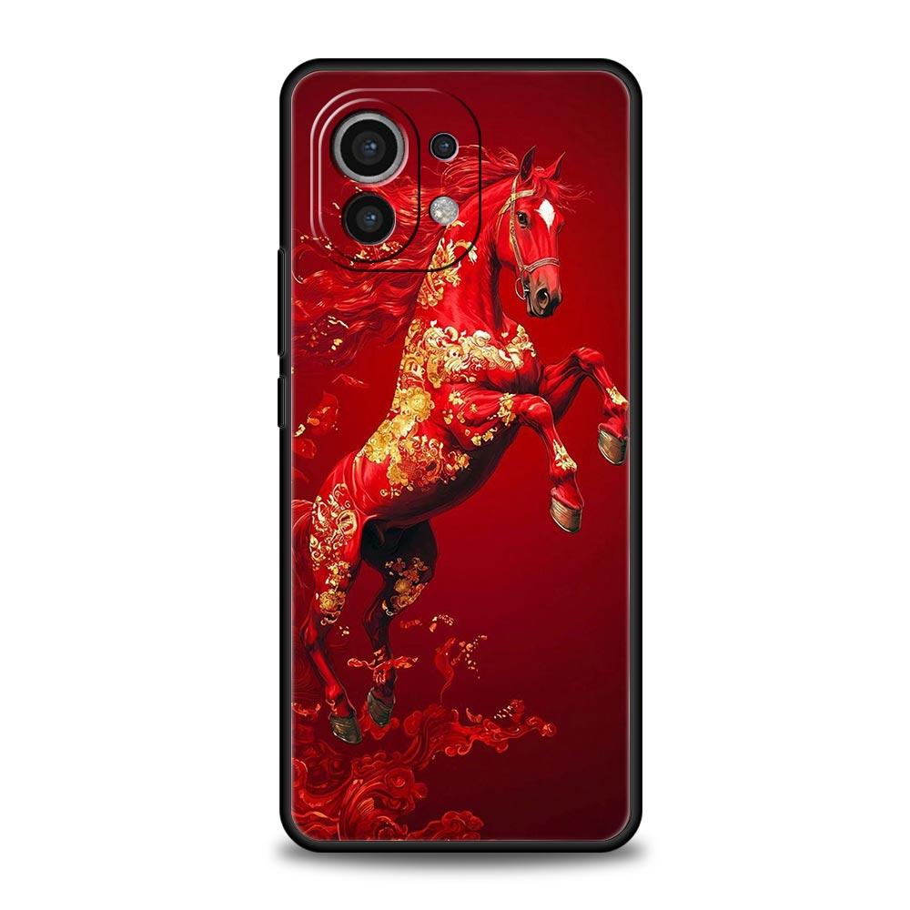 Coque de téléphone pour Xiaomi Mi 17 15 14 13 12 11 Ultra 15T 14T 13T 12T 11T Pro Lite 5G TPU Souple Capas Cheval Animal Fundas Capas