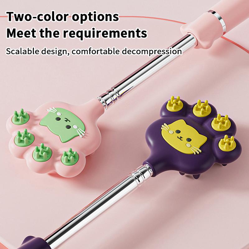 Stainless Steel Stretchable Itchy Scratch Cuet Cat Paw Scratcher With Magnetic Ball Telescopic Back Scratch Tool Point Massage