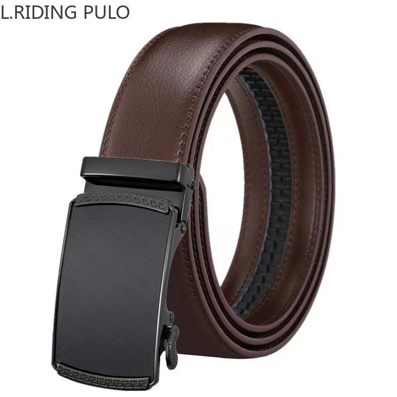 Business Casual Automatic Belt Twill Buckle Genuine Leather Belt Two-layer Cowhide Work Stick