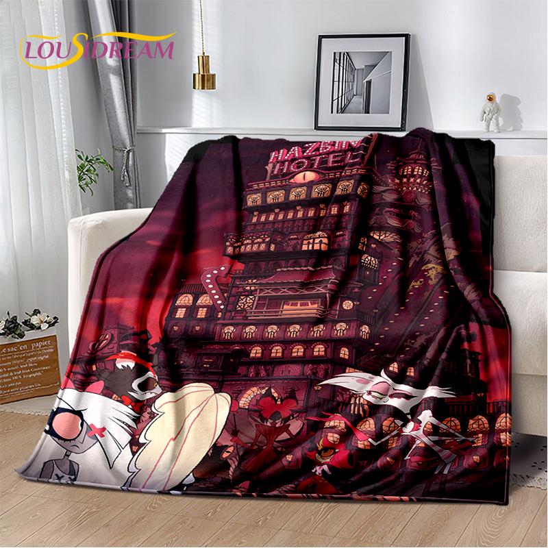 2025 H-Hazbin Hotel Charlie Kreskówkowy Miękki Koc, Miękki Koc Rzutowy do Domu Sypialni Łóżka Sofy Pikniku Podróży Pokrowiec Prezent dla Dziecka