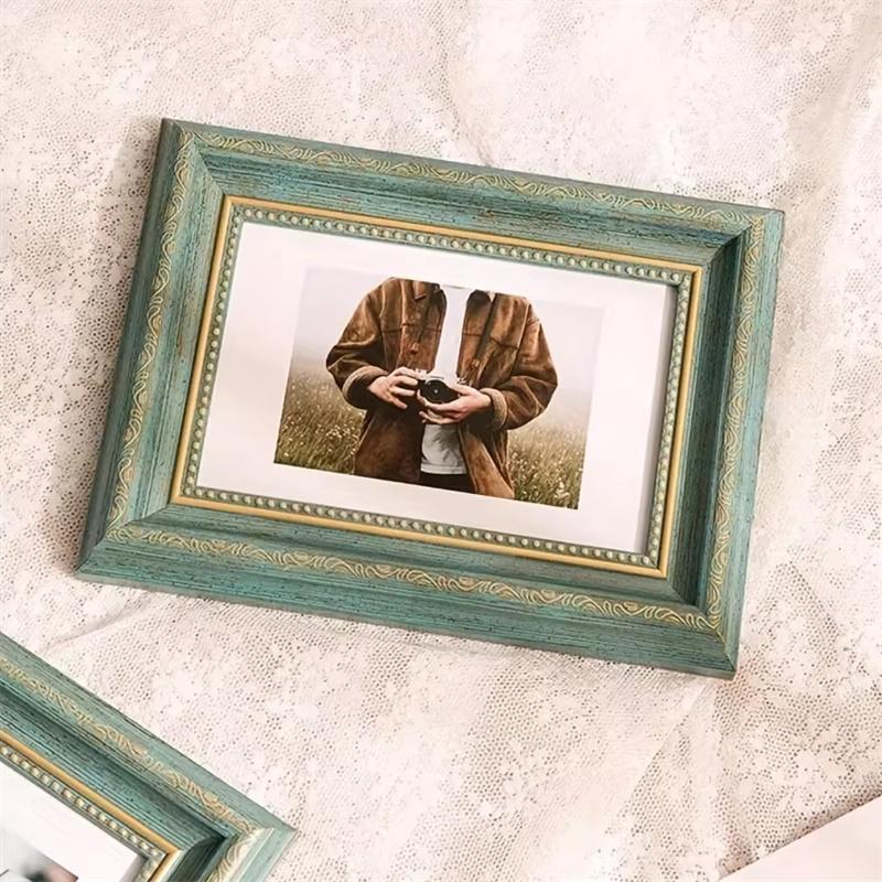 Retro Style Resin Home TV Cabinet Photo Frame Office Desktop Personal Photo Decoration Photo Frame Family Portrait Photo Frame
