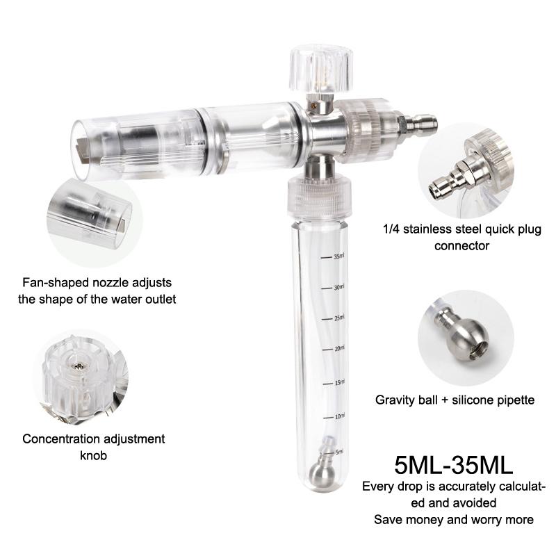 35Ml Water Foam Pot Adjustable Pressure Washer Gun With 1/4 Inch Quick Connector Soap Foam Spray Bottle For Cleaning Cars Suv