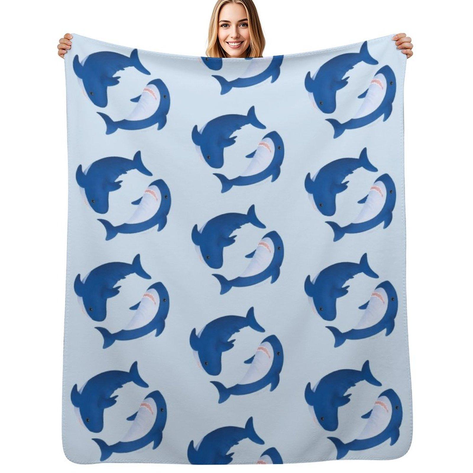 Brucie Archie Blahaj shark pattern Throw Blanket Portable Lightweight Blanket for Travel Camping 102x76cm(40x30in)