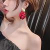 2023 Trend: Sterling Silver Red Petal Earrings, Hypoallergenic S925 Long Earrings for Women