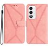 For Oppo A5 5G Case Skin Touch Lines Imprinted PU Leather Flip Phone Cover