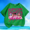 Boys and Girls' Fashionable Demon-hunting Girl Group SAJABOYS Boys' Group Shirt, Summer Children's Loose Pure Cotton T-shirt