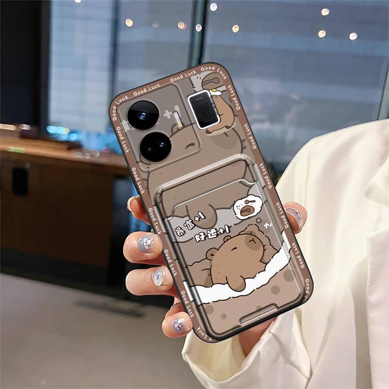 Waterproof Card Bag Phone Case For OPPO Realme GT NEO5/240W/Realme GT3 Fashion Design Dirt-resistant Cover Cartoon Cute