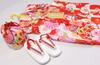 Kimono Haori Ensemble Red Haori Kimono for 3 To 4 Years Old and 5 To 6 Years Old Washable Polyester Full Set of and Drawstring Purse 3 To 4 Years