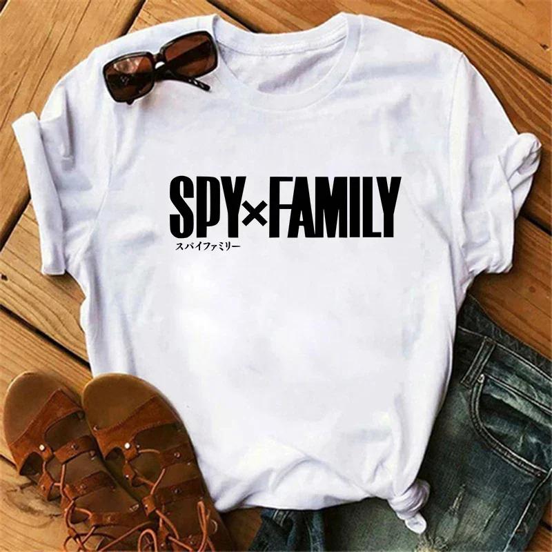 Anime Spy X Family Tişört Kadın Japon Harajuku Modası Kısa Kollu Tişörtler Yazlık Üstler Kawaii O Yaka Kadın Tişört Üst Unisex