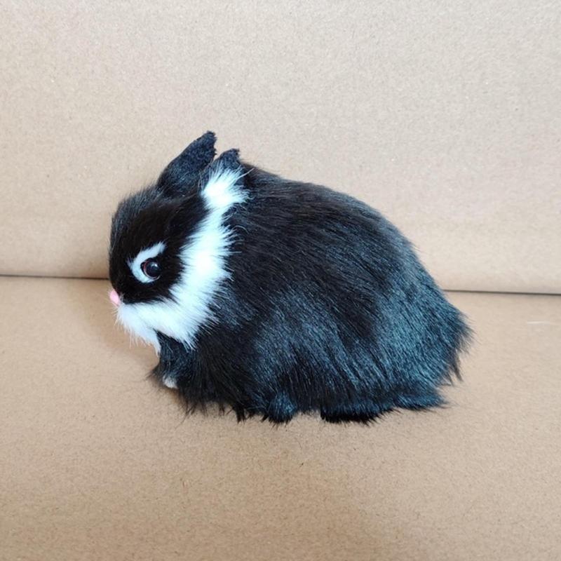 Simulation Rabbit Doll Cute Bunny Statue Cute Animal Art Ornaments for Children Day Kid Girl Boys Present Gift