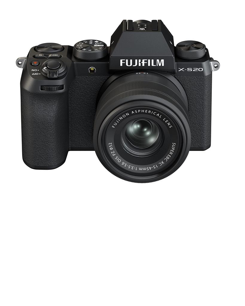 Fujifilm Mirrorless Digital Camera with Lens Kit Image Vlog 800 Shots Twice as Many as Previous Auto Subject Large Grip Black X-S20 (XC15-45), In-Body