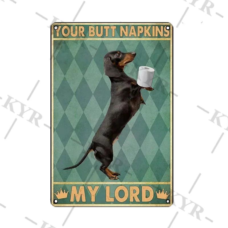 Dachshund Metal Tin Sign Tissue Dog Retro Vintage Bar Decor Wall Poster Golden Retriever Husky Plaque Home Decoration Style