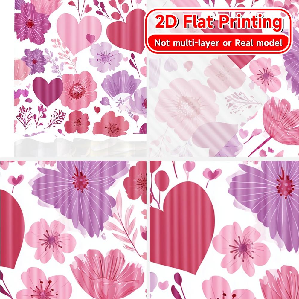Impression Plate Floral Paysage de Cœur Chic Tissu de Rideau Polyvalent Rideaux Utilisation Toutes Saisons Salon Cuisine Lot de 2 Fabriqué Polyester Décor