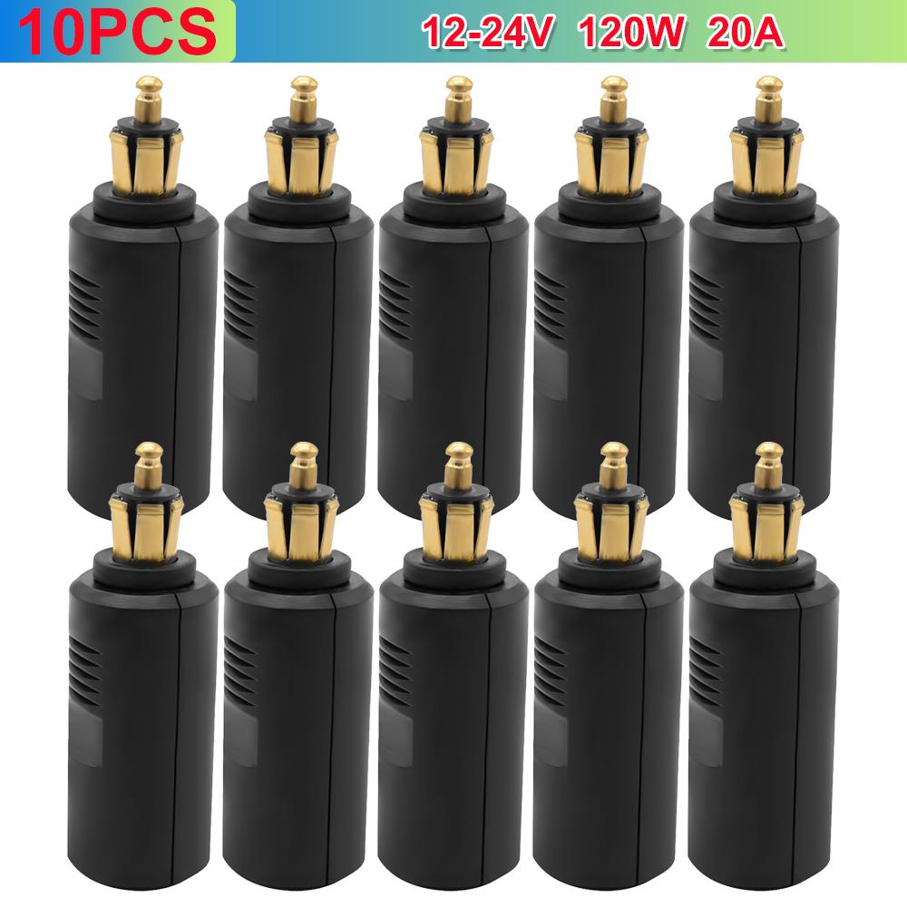 10-1PCS Motorcycle Cigarette Lighter Socket Plug Connector Adapter Car Cigarette Lighter Charger Socket Power Outlet Plug Adapte
