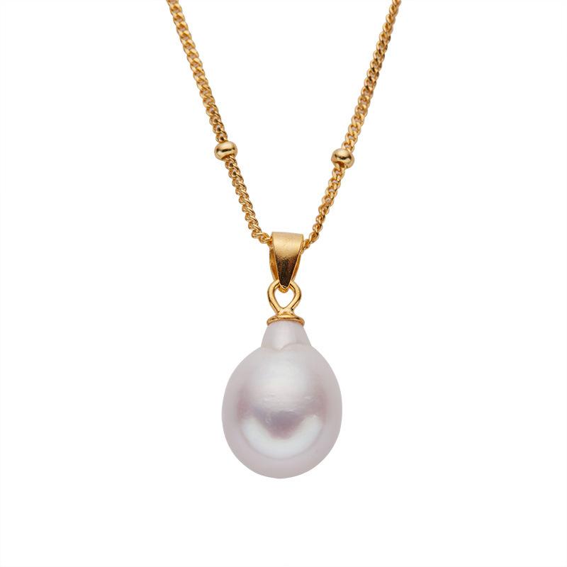 Серебряная цепочка S925 с натуральным барочным жемчугом, женская, нишевая, французская, премиум, цепочка на ключицу