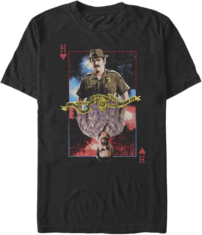Stranger Things Men s Big & Tall Hopper Card Short Sleeve Tee L