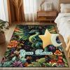 1PC Custom Name Dragon Garden Theme Floor Mat Ideal for Living Room, Game Rooms, Office, Bedroom Floor Mat Playful Design