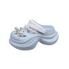 Thick-soled hole shoes women's outer wear 2025 new non-slip rhinestone pearl beach shoes heightening sandals women's summer