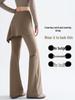 Women's Micro-Flare Fitness Pants with Detachable Skirt - Spring/Autumn Running & Training Base Layer, Plus Size Available