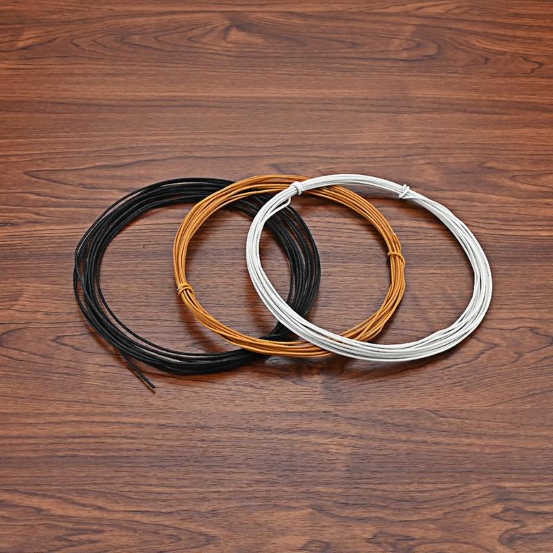 3.0m 10ft (Black/White/Yellow) Gavitt Cloth-covered Pre-tinned Stranded Pushback 22awg Guitar Wire Instrument Cable Part
