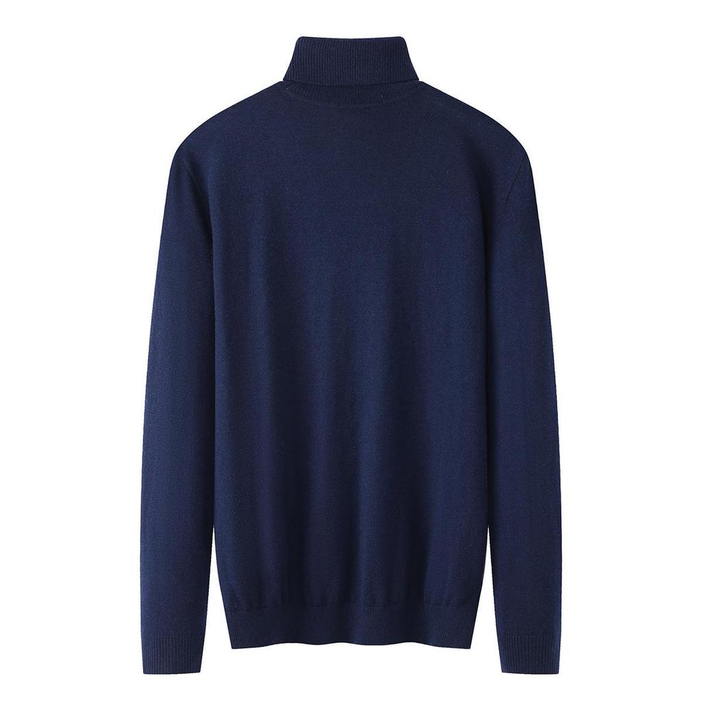 Brand Tagless Men's Cashmere High Collar Windproof Sweater - Warm & Versatile for Autumn/Winter