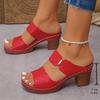Sandali da Donna con Tacco Grosso Monocolore Punta Aperta Tacchi Alti ,Sandali da Donna con Tacco Grosso, Scarpe Estive Casual Punta Aperta