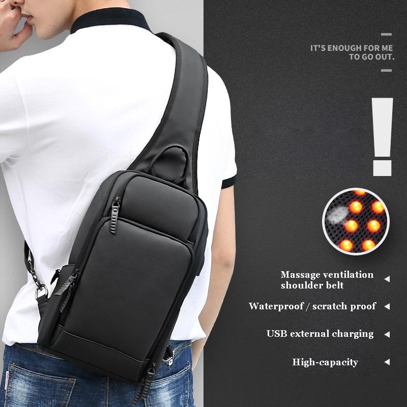Crossbody Bag For Usb Charging Men Shoulder Sports High-Quality Messenger Male Waterproof Short Trip Chest Bag Pack Backpacks