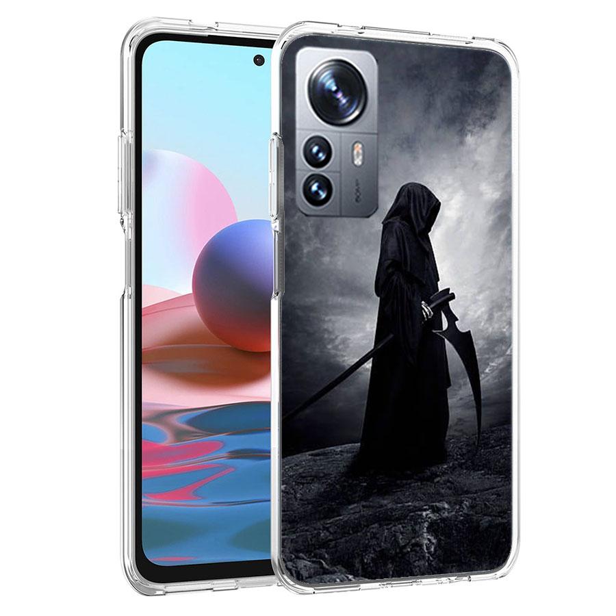 Tod Sensenmann Schädel Handyhülle Für Redmi Note 15 Pro 5G 14 13 12 Pro Plus 11 11T 11E 11S 10 Pro 10S 9 9S Hülle Handy Klar wi