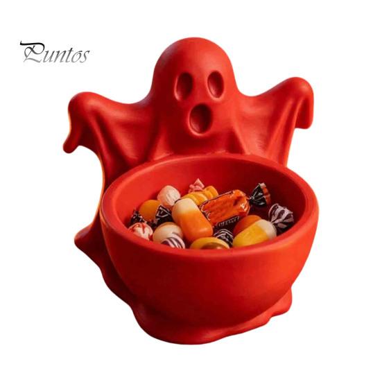 Functional Autumn Home Decor 3D Printed Ghost Candy Bowl for Halloween Party Decorations, Multi-functional Desktop Storage Organizer Trinkets