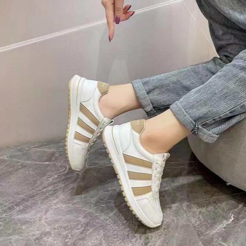 Модные маленькие белые туфли Удобная спортивная обувь на плоской подошве Дышащие — фото 9