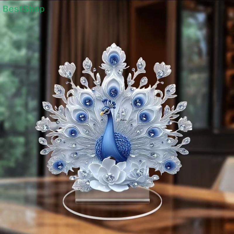 Acrylic Peacock Figure Stand Desktop Decoration Ornaments Home Decorations