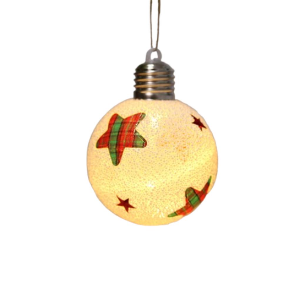 

2pcs Luminous Christmas Ball Lights Pendant Shatterproof Xmas Ornaments Balls Lights Party Favors Pentagram