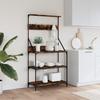 VidaXL Bakery Shelf and Hooks 4 Levels, Storage Furniture with Adjustable Feet, Kitchen Organizer 838960