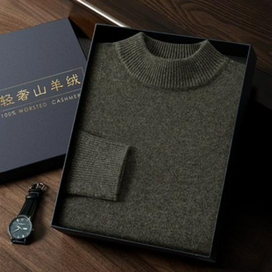 Women's High-Neck Wool Sweater: Autumn/Winter Knitwear, Loose Long Sleeve, Slimming Cashmere Base Layer