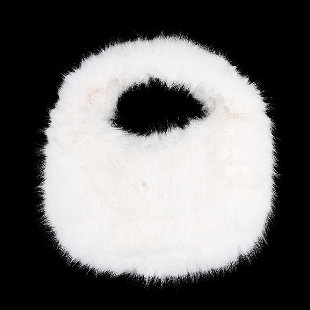 Modische Weiche Plüsch Halbmondtaschen für Damen Flauschige Kunstfell Damenhandtaschen Luxuriöse Kleine Tragetasche Weibliche Wintergeldbörsen