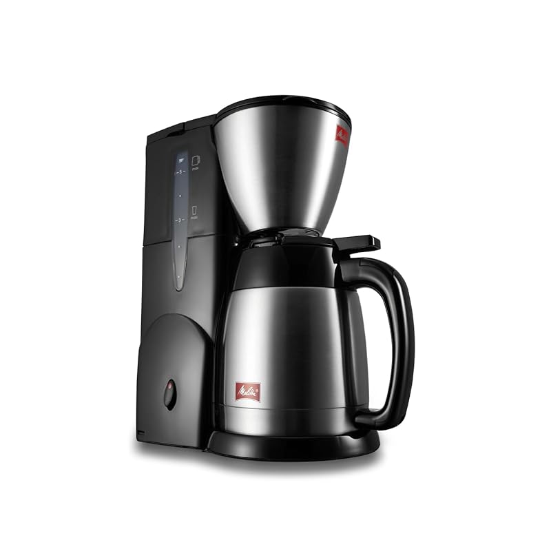 Melitta coffee maker noah plus Black [for 5 cups/double stainless steel pot/iced coffee/with steaming function]