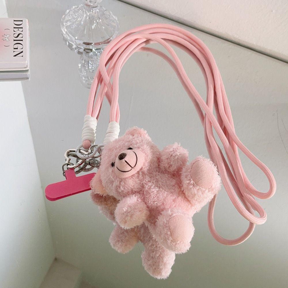 Plastik Bär Plüschpuppe Schlüsselanhänger Umhängeband für Handy Handyzubehör