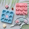 9 Cavity Flower Shaped Candy Chocolate Cookies Silicone Mold Kitchen Handmade Baking Tool