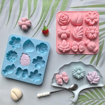 1PC 9-Cavity Flower Shaped Silicone Mold Candy Chocolate Cookies DIY Handmade Baking Tool Kitchen Gadgets