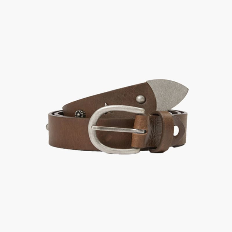 

MARGESHERWOOD LEATHER STUD BELT_washed brown pull-up washed brown pull-up