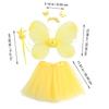 OATIPHO Fairy Wings Skirt Tutu Set for Performance Cosplay Costume for and Stage Yellow Girls, Dress, Parties, School, Performances,