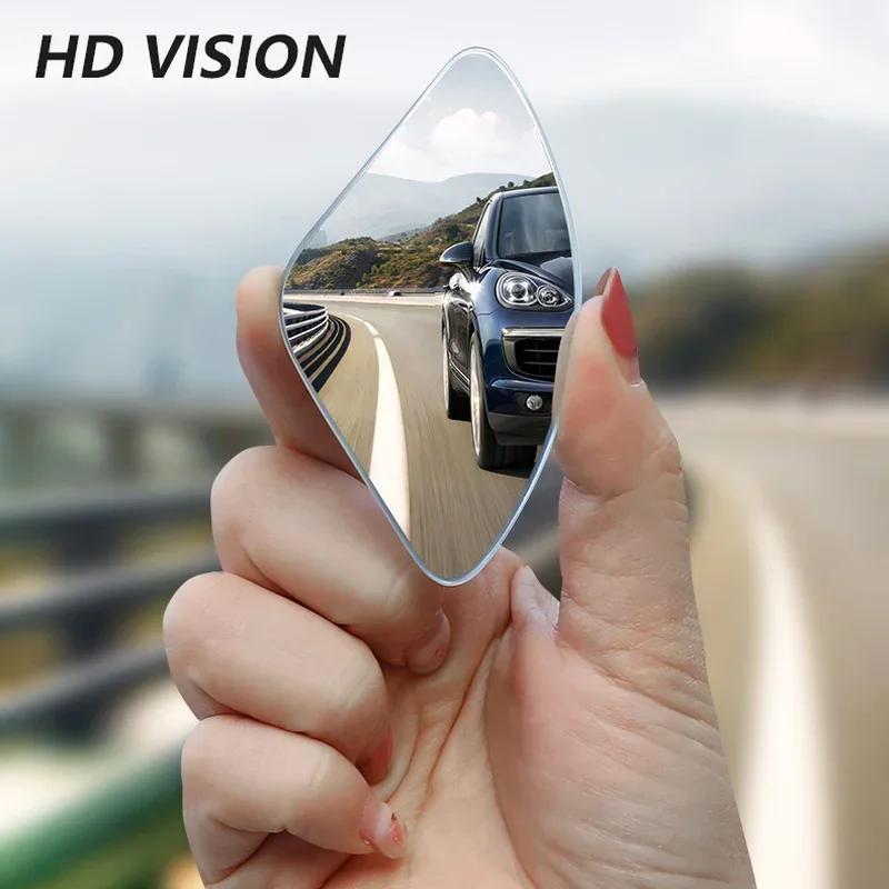 1/2pcs Car Mirror Wide Angle Car Blind Spot Mirrors 360° Adjustable Auxiliary Rearview Mirrors HD Frameless Small Round Mirror